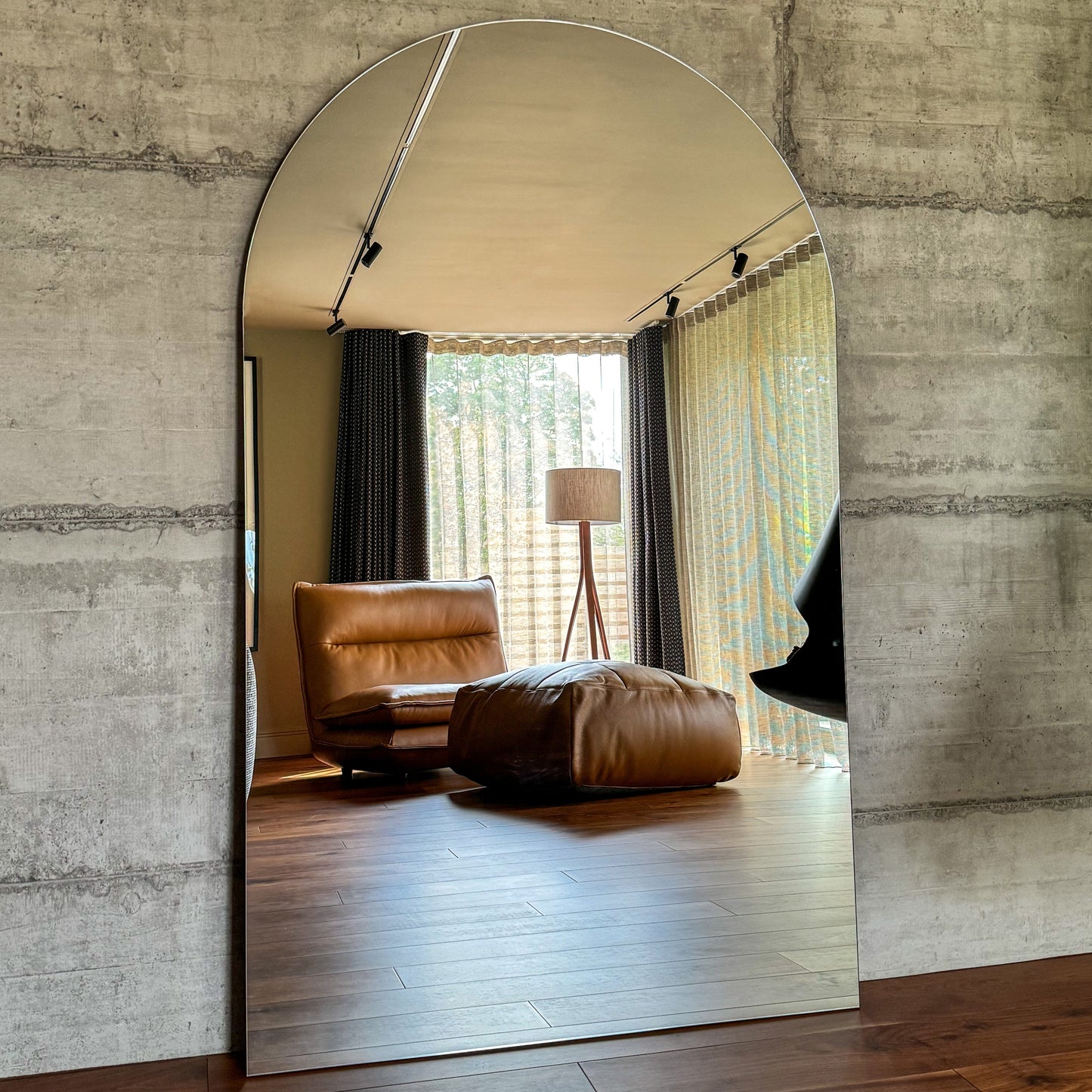 Espejo Edge – Espejo de cuerpo entero extra grande sin marco con diseño curvado (179 cm x 110 cm)