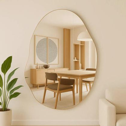 Espejo Amora - Gran espejo decorativo orgánico pulido - 110 x 80