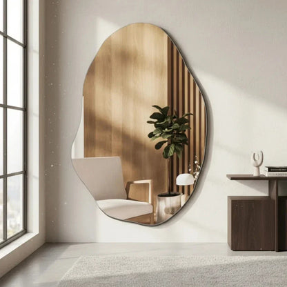 Espejo Amora - Gran espejo decorativo orgánico pulido - 110 x 80